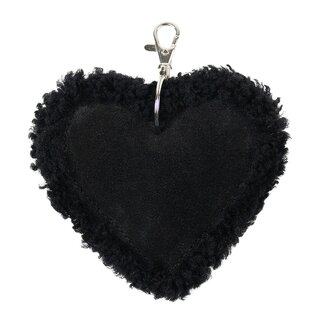 Mars & More schaap zwart sleutelhanger hart leer 10cm