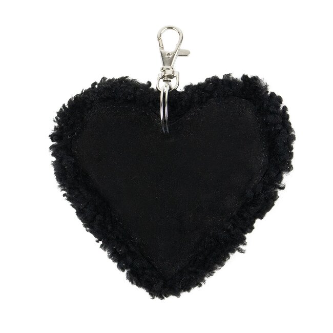 Mars & More schaap zwart sleutelhanger hart leer 10cm