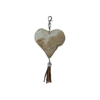 Mars & More sleutelhanger hart bruin 10cm