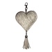 Mars & More sleutelhanger hart grijs 10cm
