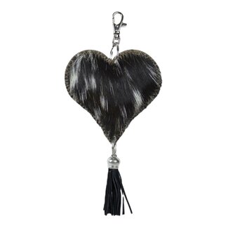 Mars & More sleutelhanger hart zwart 10cm