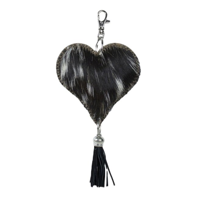 Mars & More sleutelhanger hart zwart 10cm