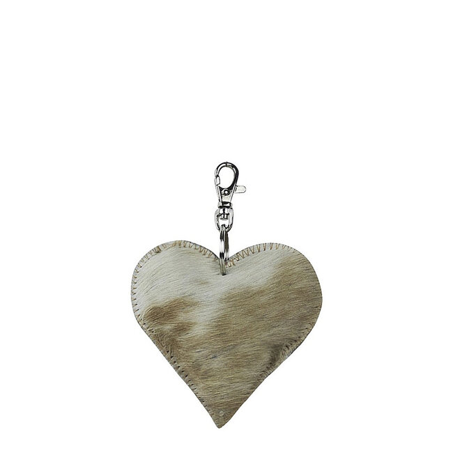 Mars & More sleutelhanger mini hart bruin 5cm