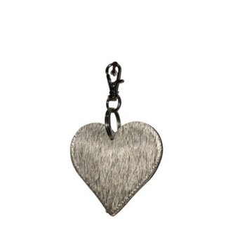 Mars & More sleutelhanger mini hart grijs 5cm