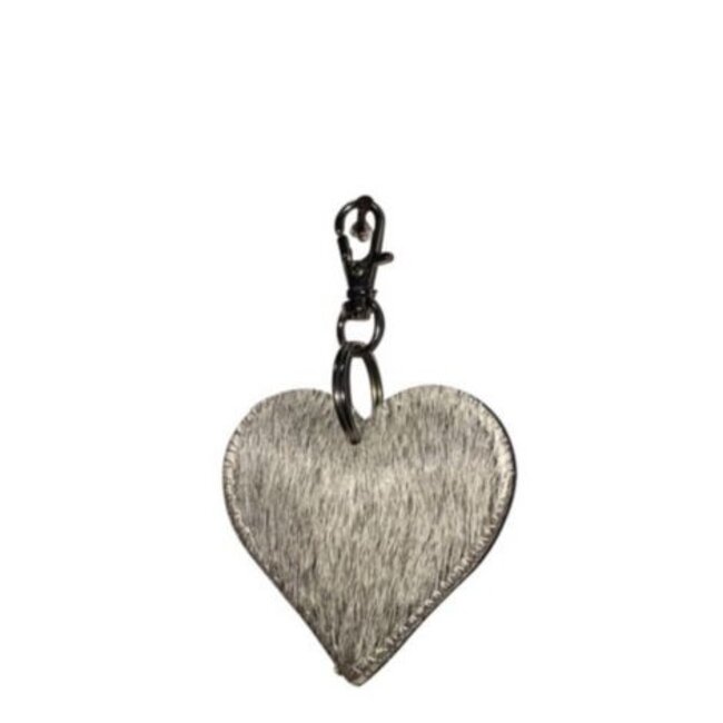 Mars & More sleutelhanger mini hart grijs 5cm