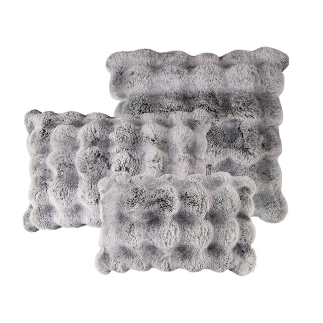 Mars & More groot kussen teddy bubble grijs 40x60cm