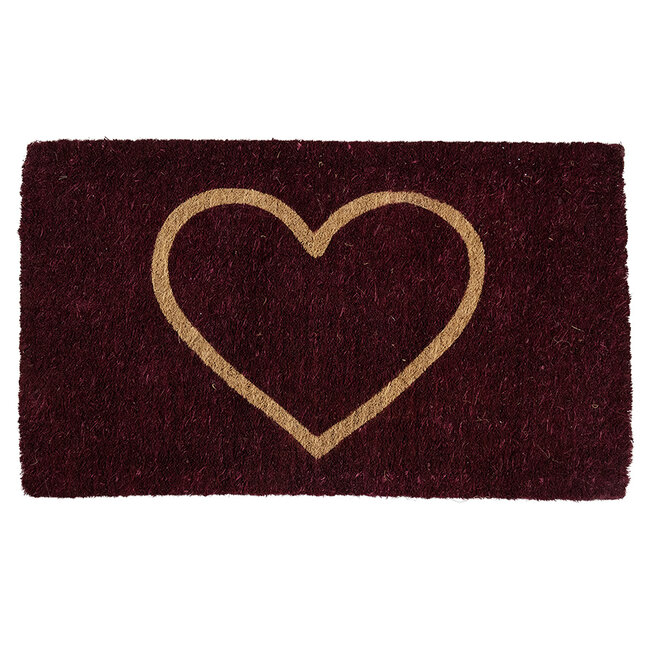 Mars & More kokosmat handgeweven hart rood 75cm