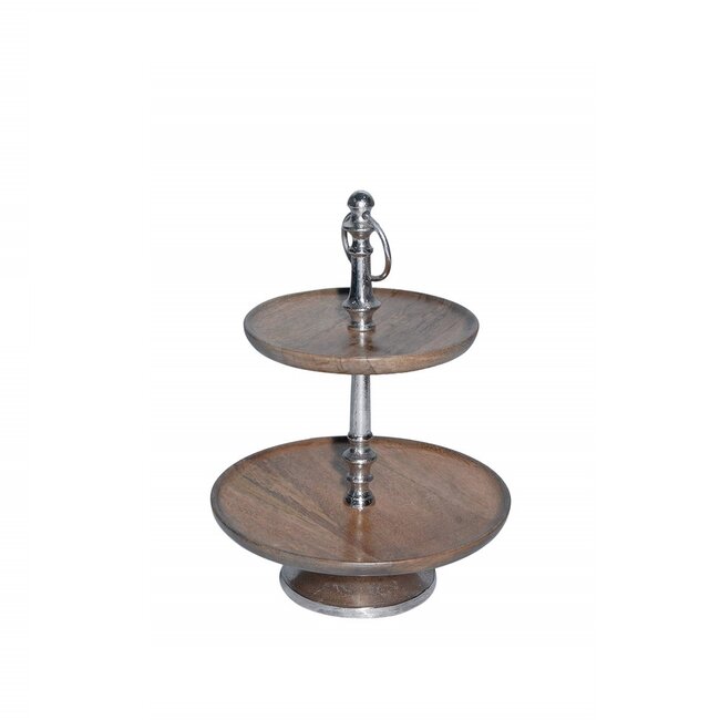 Mars & More keuken etagère hout rond 2 lagen 35cm