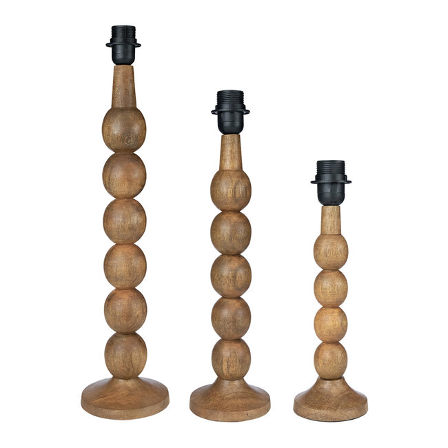 Mars & More lampvoet bollen mango hout 60cm