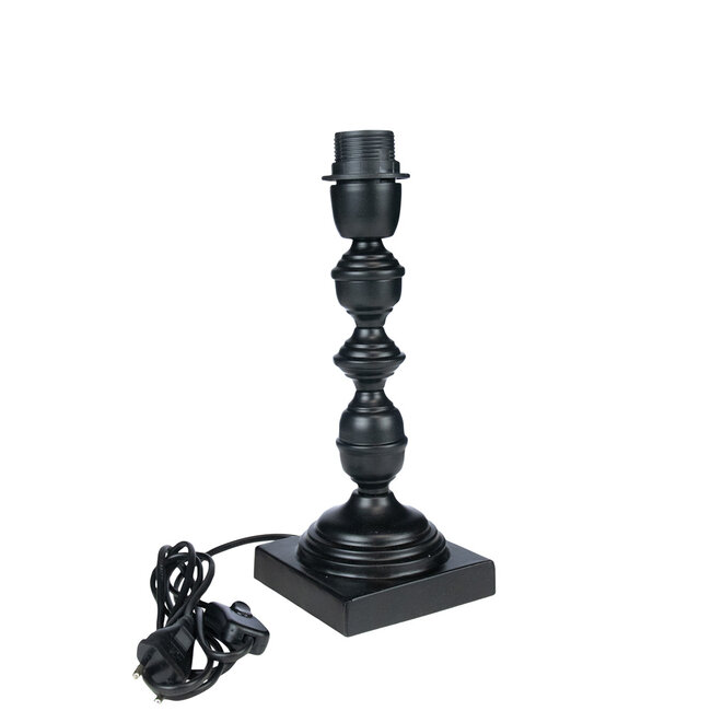 Mars & More lampvoet ornament zwart 11x11x30cm