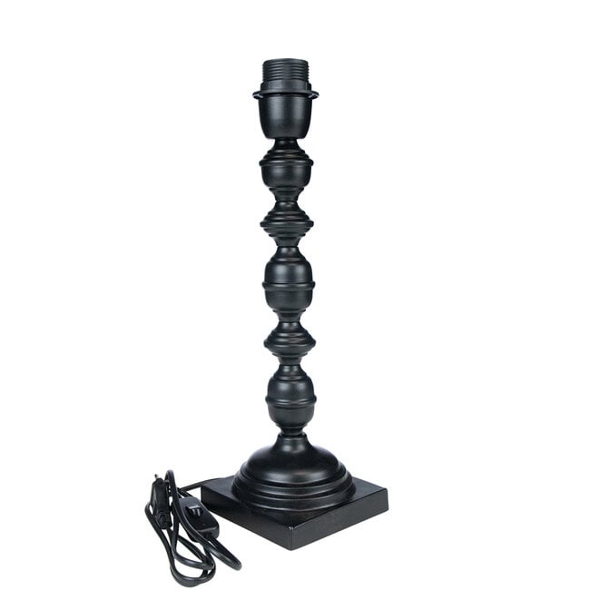 Mars & More lampvoet ornament zwart 12x12x40cm
