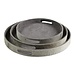 Mars & More dienbladen koehuid rond grijs (set of 3)