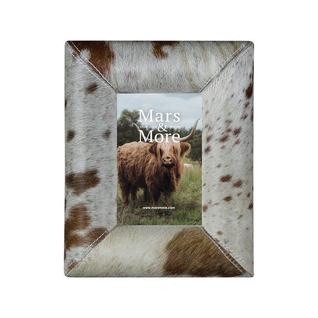 Mars & More fotolijst koe bol bruin/wit 15x10cm