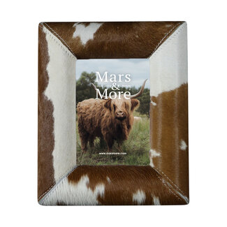 Mars & More fotolijst koe bol bruin/wit 18x13cm