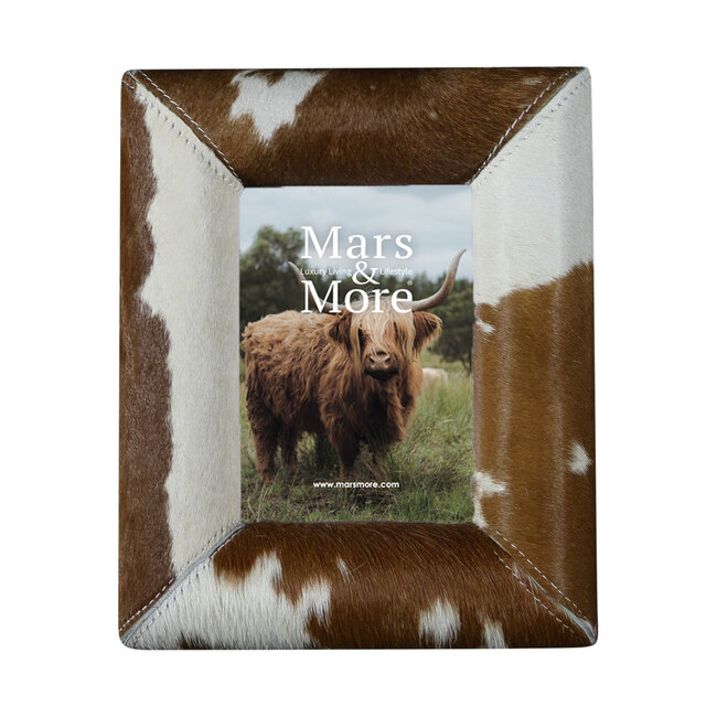 Mars & More fotolijst koe bol bruin/wit 18x13cm