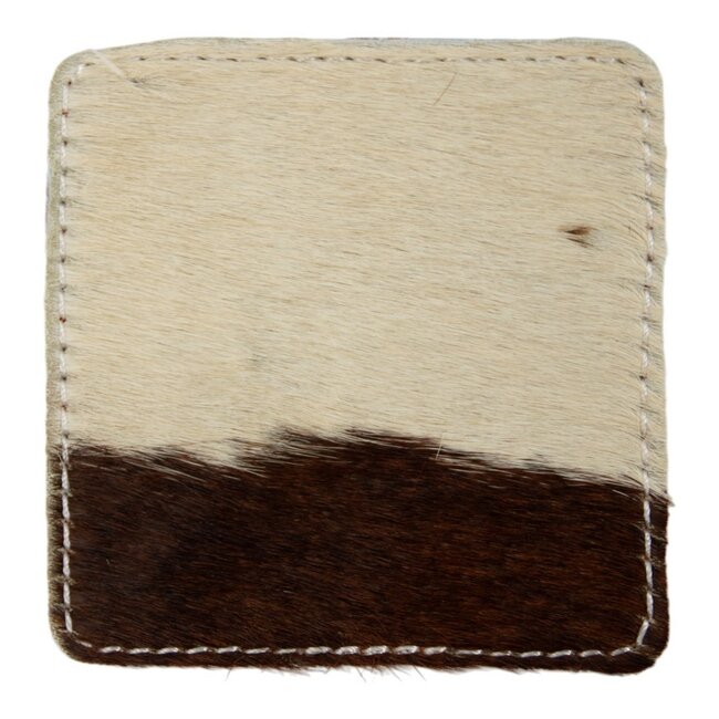 Mars & More onderzetter koe vierkant bruin/wit 9x9cm