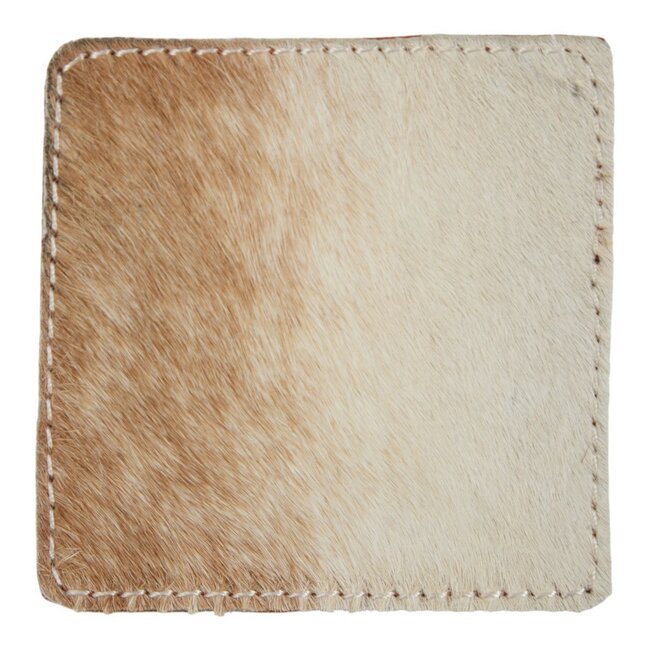 Mars & More onderzetter koe vierkant bruin/wit 9x9cm