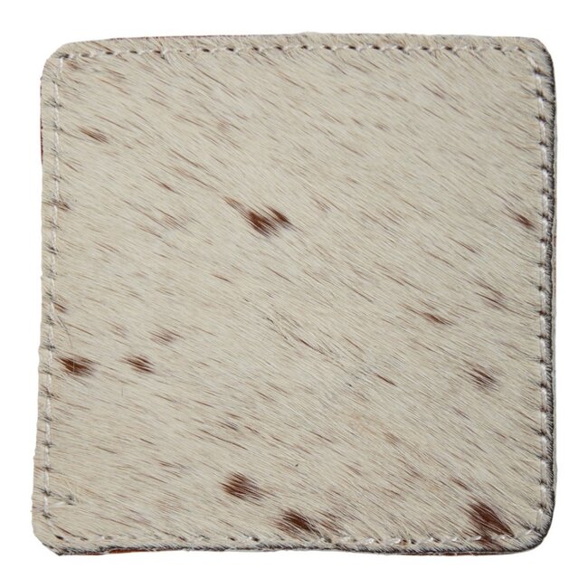 Mars & More onderzetter koe vierkant bruin/wit 9x9cm