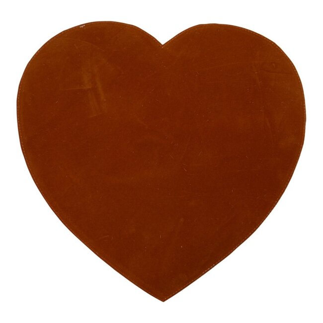 Mars & More placemat koehuid hart bruin/wit 39cm