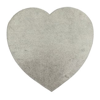 Mars & More placemat koehuid hart grijs 39cm