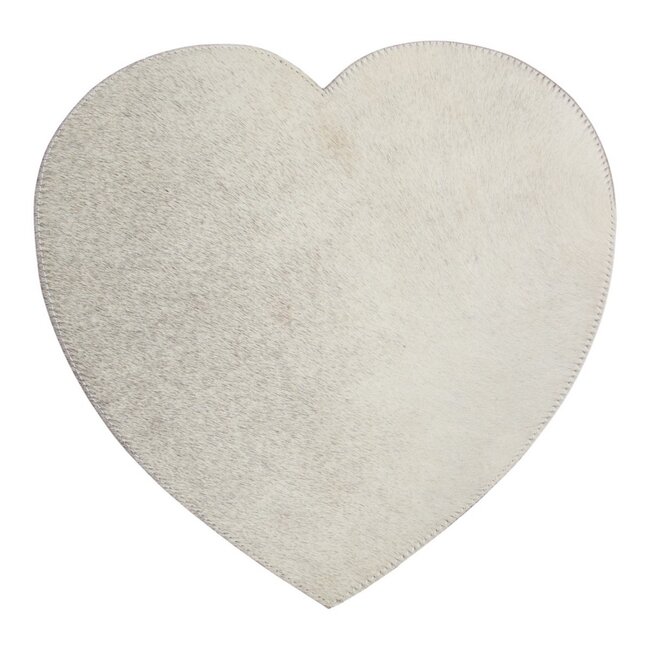 Mars & More placemat koehuid hart grijs 39cm