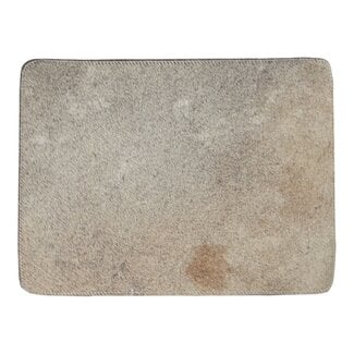 Mars & More placemat koehuid rechthoek grijs 30x40cm