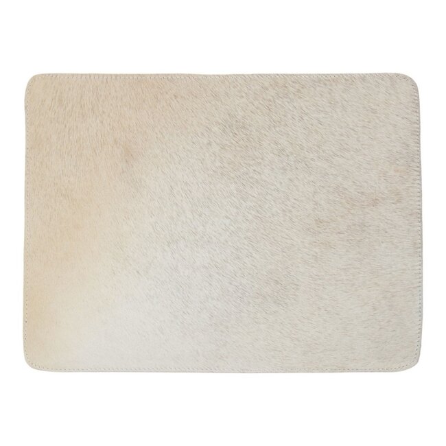 Mars & More placemat koehuid rechthoek grijs 30x40cm
