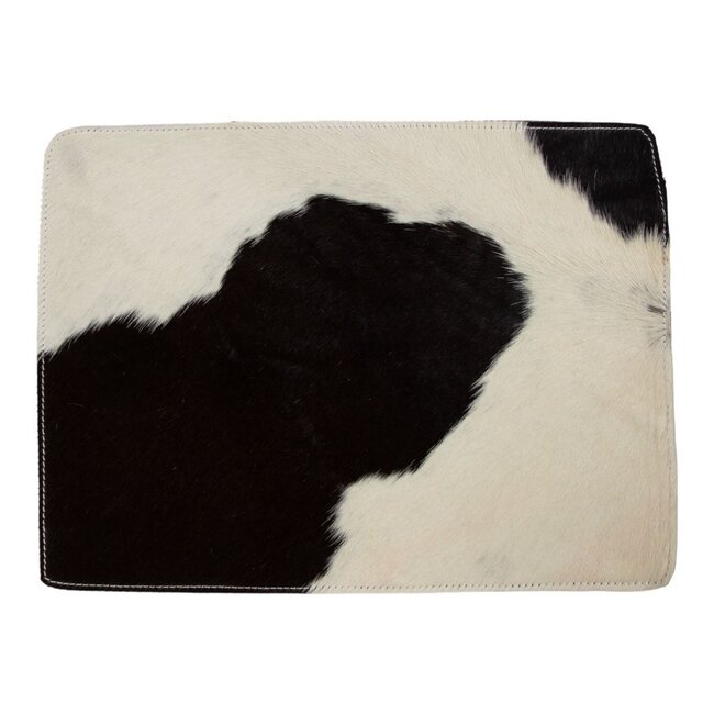 Mars & More placemat koehuid rechthoek zwart/wit 30x40cm