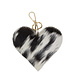 Mars & More sleutelhanger koehuid hart zwart/wit medium 11cm goud