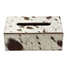 Mars & More tissuebox koehuid bruin/wit 25x14x9cm