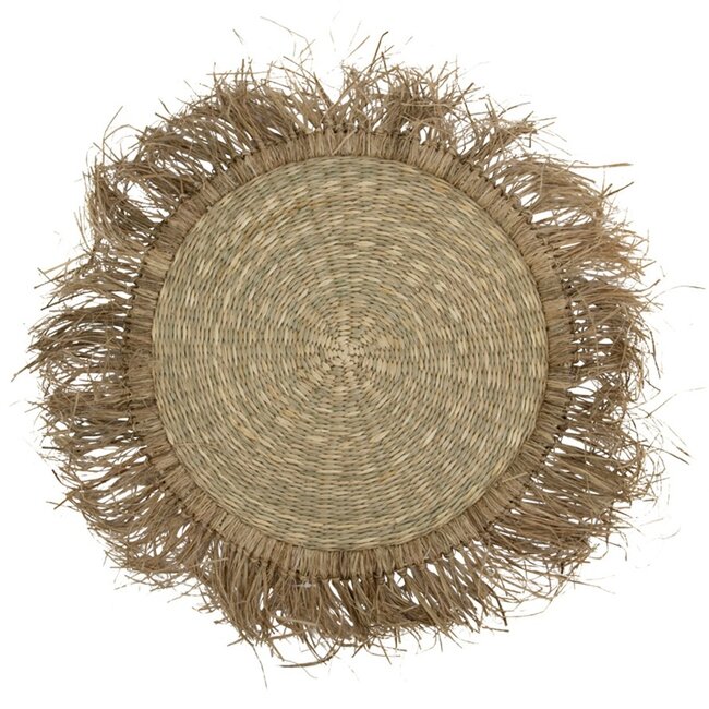 Mars & More zeegras vloerkleed rafels dia 90cm