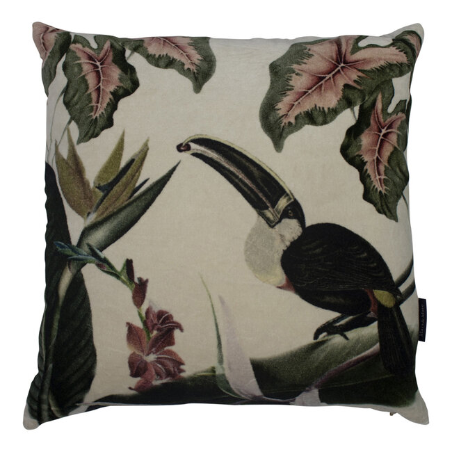Mars & More kussen fluweel exotisch toekan 45x45cm