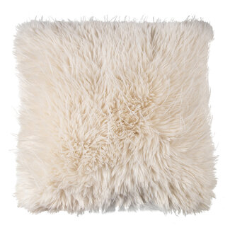Mars & More kussen teddy langhaar all over gebroken wit 45x45cm