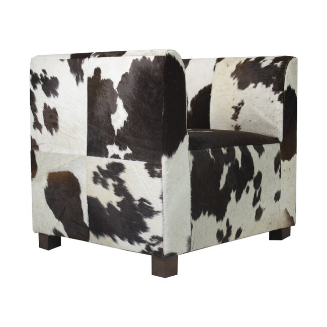 Mars & More stoel club koe donker bruin/wit 73cm (pallet)