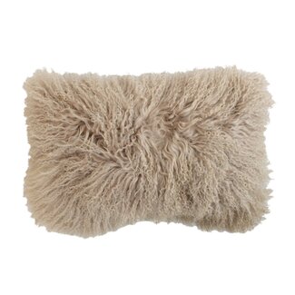 Mars & More kussen schaap krulhaar beige 30x50cm