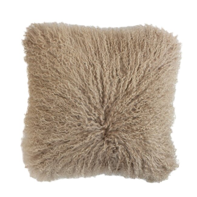 Mars & More kussen schaap krulhaar beige 40x40cm