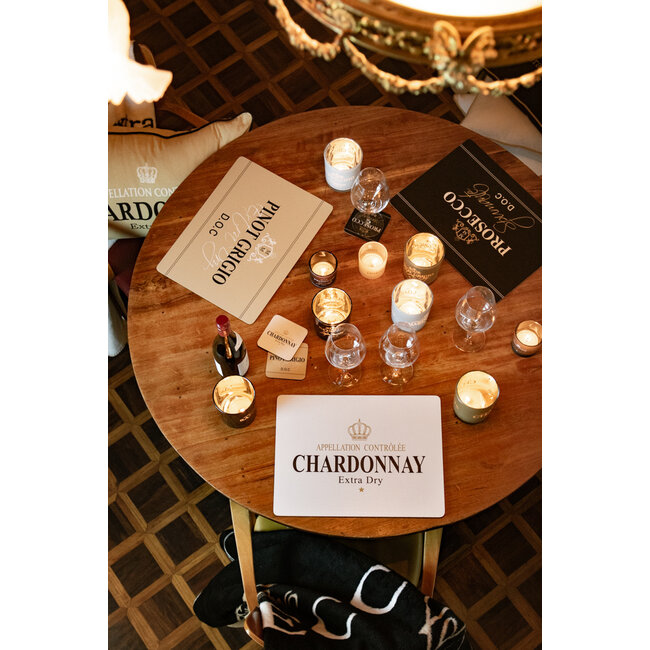 Mars & More onderzetter wijn chardonnay wit 10x10cm (6)