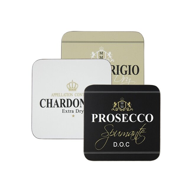 Mars & More onderzetter wijn chardonnay wit 10x10cm (6)