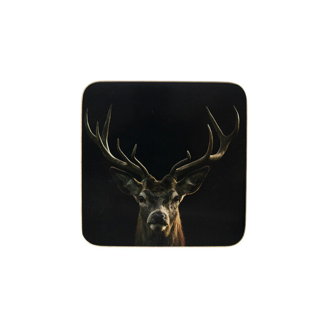 Mars & More onderzetter zwart edelhert 10x10cm (6)