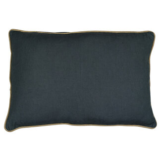 Mars & More kussen donkergrijs met jute bies 40x60cm*