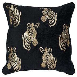 Mars & More *kussen fluweel zwart zebra 45x45cm*