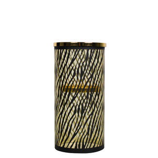Mars & More *windlicht cilinder goud zebra breed small 25cm*