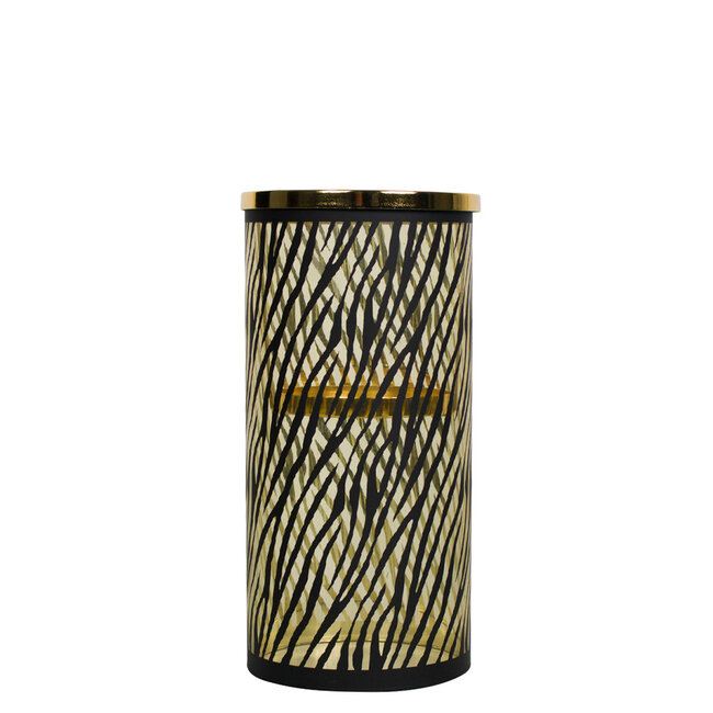 Mars & More *windlicht cilinder goud zebra breed small 25cm*