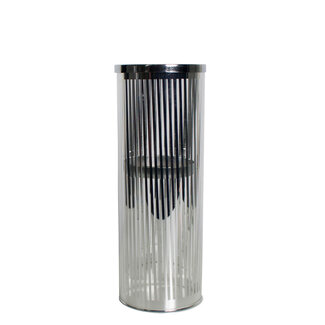 Mars & More *windlicht cilinder zilver streep medium 30cm*
