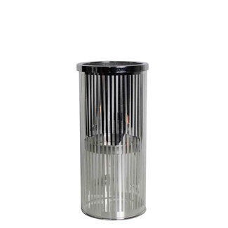 Mars & More *windlicht cilinder zilver streep small 25cm*