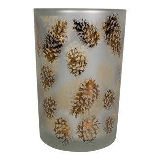 Mars & More Theelichthouder herfst dennenappel large 18cm