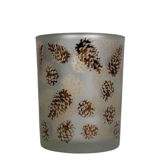 Mars & More Theelichthouder herfst dennenappel medium 12cm