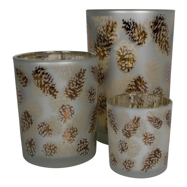 Mars & More Theelichthouder herfst dennenappel medium 12cm