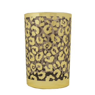 Mars & More *Theelichthouder luipaard stippen goud large 18cm*