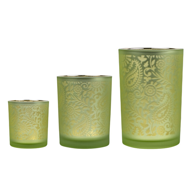 Mars & More Theelichthouder paisley lime small 8cm*